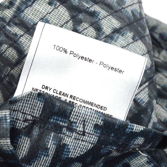 Christian Dior Trotter Pattern Hat Navy Gray CPX4011B #58 Polyester - Picture 7 of 10